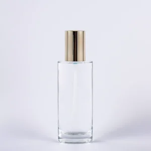 120ml Transparent Flint Glass Cosmetic Bottle with Pump Sprayer and Silk-Screen-Printed Cap for Skin Care Cream, Lotion and Essence