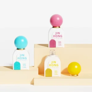 12ml Custom Logo Empty Nail Polish Bottle Luxury UV Gel Polish Glass Packaging with Colored Caps