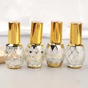 12ml Electroplated Gold Glass Perfume Spray Bottle with Fine Mist Sprayer