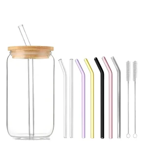 12oz 16oz 20oz Custom Eco friendly Reusable Crystal Glass Mug with Screw Cap for Daily Use