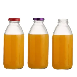 12oz 16oz 350ml 500ml Clear Glass Beverage Bottles with Lug Screw Cap for Juice Water Coffee and Milk