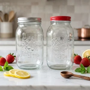 12oz 24oz Wide-Mouth Glass Mason Canning Jars with 2-Piece Airtight Lids for Sauce, Salad Dressing and Yogurt
