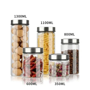 12oz-42oz High Borosilicate Glass Honey Jar with Stainless Steel Lid