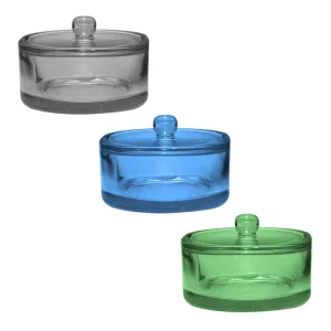 12oz Borosilicate Blue Green Glass Candle Jars with Lids