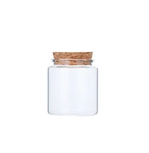 133ml High-Borosilicate Glass Storage Jar with Buckle and Cork Lid