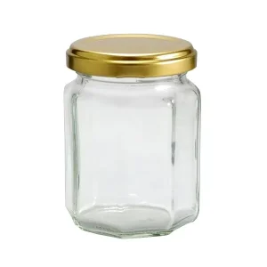 140ml Octagonal Glass Jam Jar