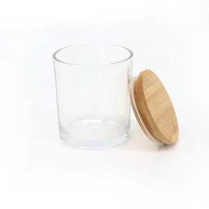 14oz 430ml Deluxe Thickened Glass Candle Containers with Bamboo Lid Empty Candle Jar for Scent Candles Bulk Order Fast Delivery