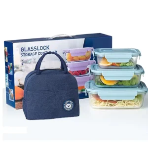 150 1500 ml Crisper Borosilicate Bento Lunch Box Kitchen Glass Food Storage Container Set Glass Meal Prep Containers with Lid