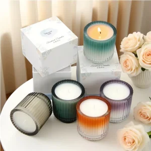 150g Soy Wax Aromatherapy Candle in Colored Glass Cup, Handmade