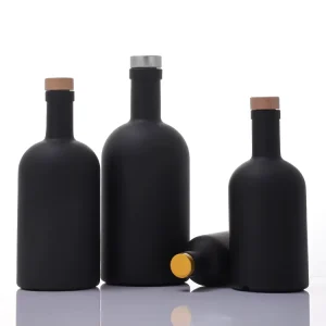 150ml 200ml 375ml 500ml Custom Matte Black White Glass Wine Bottles with Stopper