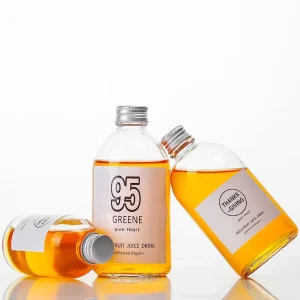 150ml 250ml 350ml 500ml Clear Frosted Boston Round Beverage Juice Kombucha Glass Bottle with Small Mouth