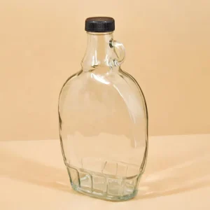 150ml 250ml 375ml 500ml Clear Glass Maple Syrup Bottle with Finger Handle and Lid