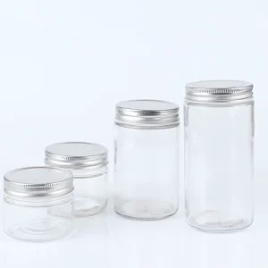 150ml 250ml 380ml 500ml Straight Round Clear Glass Containers Jar Storage Glass Jar With Screw Top Lid