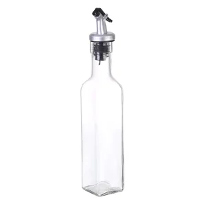 150ml 250ml 500ml Clear Square Classic Style Glass Kitchen Oil Bottle with Nozzle Customizable