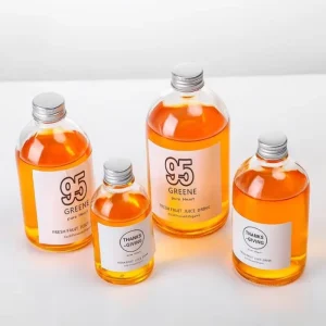 150ml 270ml 350ml 500ml Wine Bottle Cold Brew Coffee Juice Glass Bottle with Silver Aluminum Screw Lid