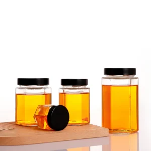 150ml 280ml 500ml 730ml Glass Honey Jars with Gold Lid
