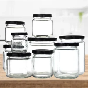 150ml 500ml Round Transparent Glass Jar with Iron Lid for Pickles Beef Pepper Jam Honey and Canned Food