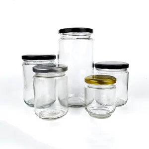 150ml 500ml Transparent Glass Jar with Round Iron Lid for Pickles Beef Pepper Jam Honey and Canning