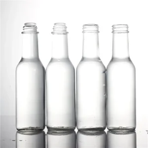 150ml 5oz Clear Glass Woozy Hot Sauce Chili Ketchup Sauce Vinegar Cruet with Screw Cap