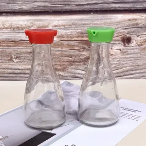 150ml 5oz Empty Soy Sauce Glass Bottles with Japanese Stylish with Double Drop Cap clear Glass Condiment Container Bulk Sale