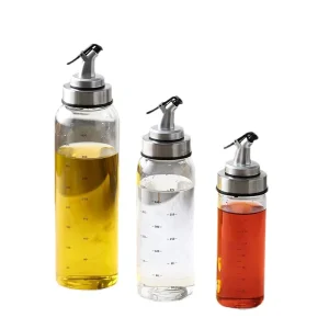 150ml 800ml Clear Cylinder Glass Oil Bottle With Stainless Steel Cap and Eagle Nozzle