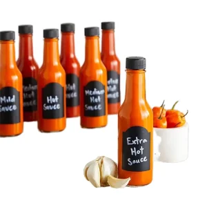 150ml Clear Small Beverage Canning Woozy Bottles Tomato Ketchup Glass Bottles Screw Cap Lid Hot Sauce 90ml Volume