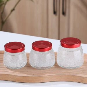 150ml Food Storage Container Honey Glass clear Jar Bird Nest Glass Bottle With Metal Lid