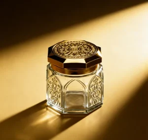 150ml Octagon Relief Glass Cosmetic Bottle Jar