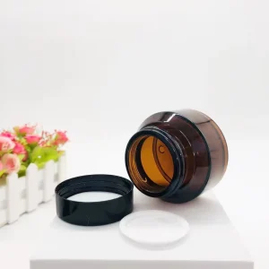 15g 30g 50g Brown Oblique Shoulder Glass Cream Jars for Skin Care