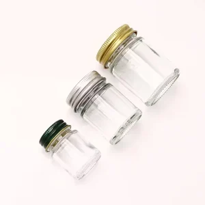 15g 30g 50g Round Mini Glass Balm Jar with Aluminum Cap for Honey Sample Packing