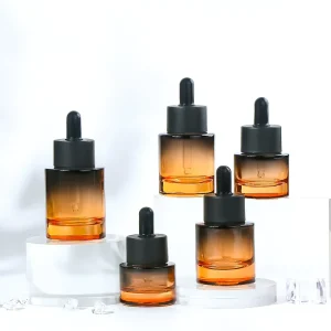 15ml 20ml 30ml 40ml 50ml Frosted Glass Dropper Bottles for Face and Hair Serums and Essential Oils, Flat Shape, Screw Cap