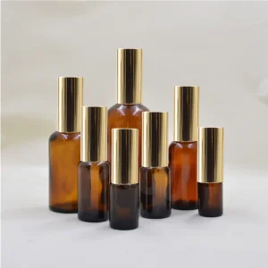 15ml 20ml 30ml 50ml 100ml Perfume Glass Spray Bottle Amber Bottle with Mist Gold Spray