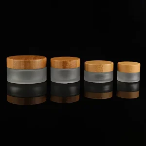15ml 20ml 30ml 50ml Frosted Clear Glass Eye Cream Jar with Wooden Cap