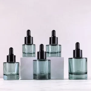 15ml 20ml 30ml 50ml Luxury Jasper Glass Bottle Cylinder Shape Empty for Cosmetic Serum Essential Oil with Dropper