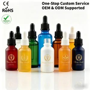 15ml 20ml 30ml Portable Dropper Glass Bottles for Beard Oil Facial and Body Skincare Essence and Hair Oil