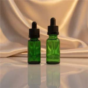 15ml 20ml Dark Green Glass Dropper Bottles for Perfume and Olive Oil