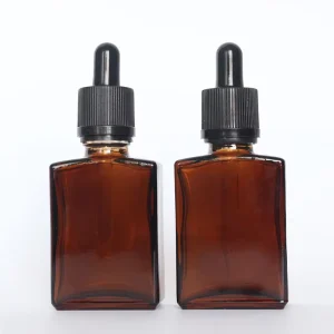 15ml 30ml 50ml 60ml 100ml square Glass Dropper Bottle skin Care Packaging 30ml Amber Rectangular Cosmetics Packaging