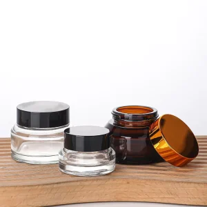15ml 30ml 50ml Glass Cosmetic Jar Serum Bottle With Thick Bottom and Clear Cap for Essential Oil