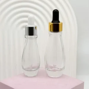 15ml 30ml Glass Clear Aromatherapy Essential Oil Bottle with Metal Dropper Cap