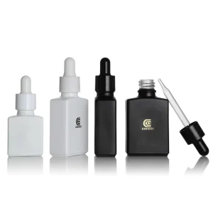 15ml 30ml Square Glass Dropper Bottles for Skin Care Serum and Facial Oil
