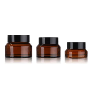 15ml-30ml and 100g Olive Green Slanted-Shoulder Glass Cosmetic Jar for Face and Hand Cream
