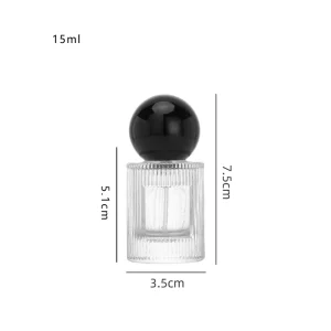 15ml Empty Glass Perfume Spray Bottle with Pump Sprayer and Black Reed Diffuser Cap