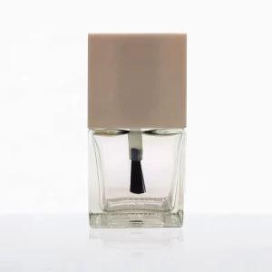 15ml Square Transparent Glass Nail Polish Bottle with Brush