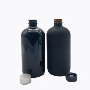 16 OZ Black Glass Dropper Bottles Screw Cap Customizable Screen Printing Empty Storage Containers for Essential Oil Cosmetic