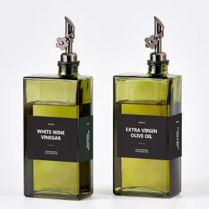 16.9oz 500ml Glass Olive Oil Dispenser Cooking Vinegar Dispenser Sauce Container Wine Dispenser Bottle