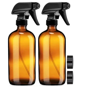 16oz 500ml Empty Amber Glass Spray Bottle with Custom Labels for Essential Oils and Cleaning Products