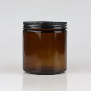 16oz Amber Straight Sided Glass Candle Jar with 89 400 Metal Lid Empty Canning Jars for Spice Cosmetic Scrubs Ointments