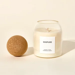 16oz Empty Heat Resistant Glass Candle Jar with Round Wooden Cork Ball Lid