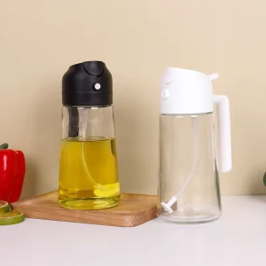 16oz Glass 2-in-1 Olive Oil Sprayer and Dispenser Bottle for Kitchen Barbecue