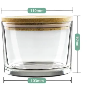 16oz Glass Candle Jar with Bamboo Lid